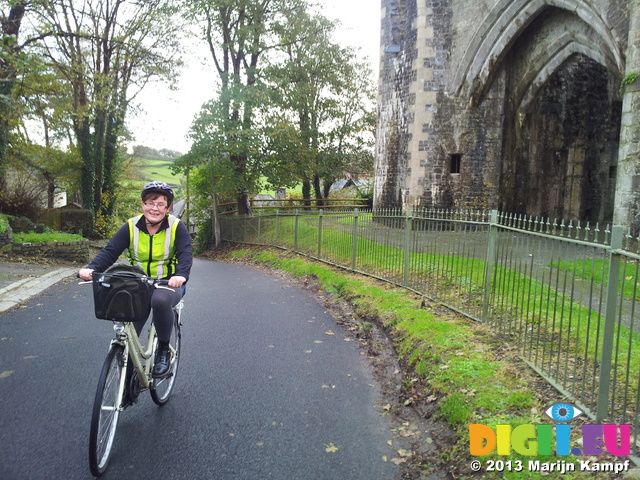 20131109_141445 Jenni cycled up hill by St Quentin's Castle Cowbridge